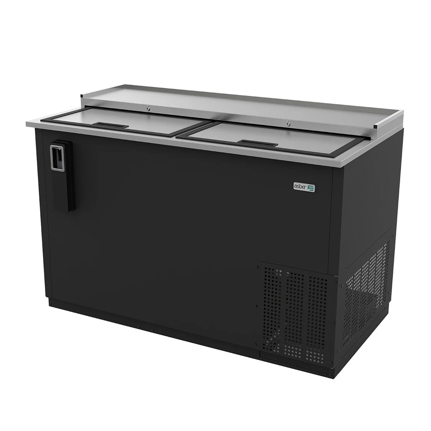 BOTELLERO REFRIGERADO EN VINYL NEGRO - 2 PUERTAS SOLIDAS CORREDIZAS