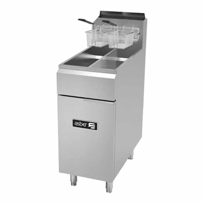 FREIDORA A GAS 2 TINAS - 4 QUEMADORES - 25+25 LBS. DE CAPACIDAD. RESTAURANT LINE