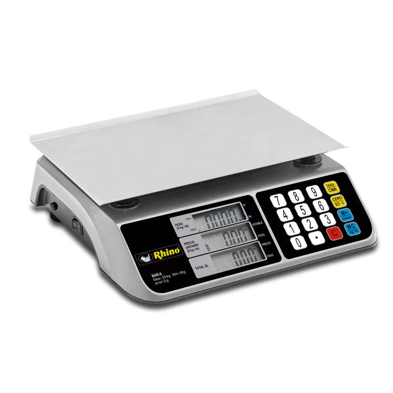 Bascula Mostrador Multifuncional Comercial 20 Kg Rhino BAR-6