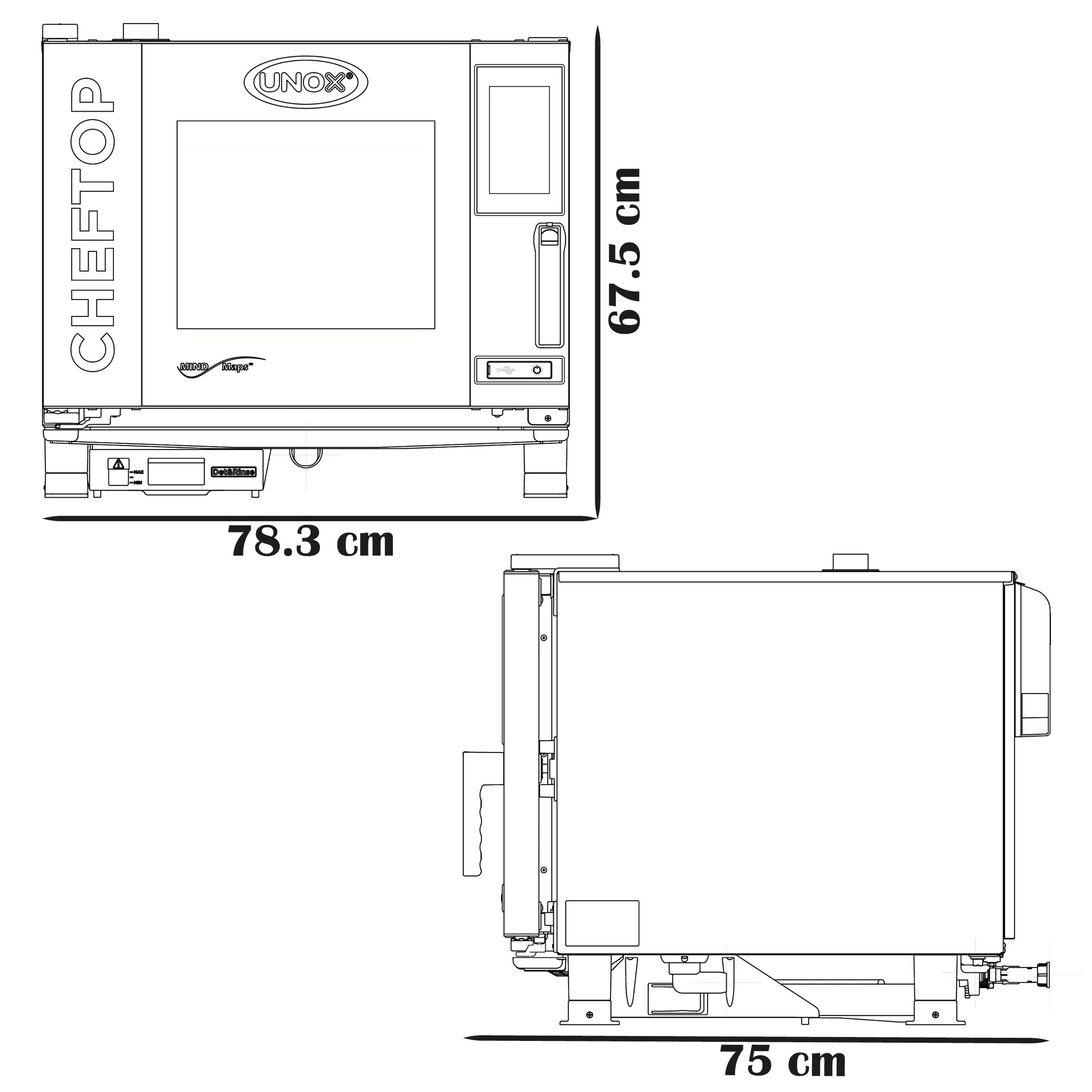 Horno Cheftop Unox 5 Charolas MIND Maps XEVC-0511