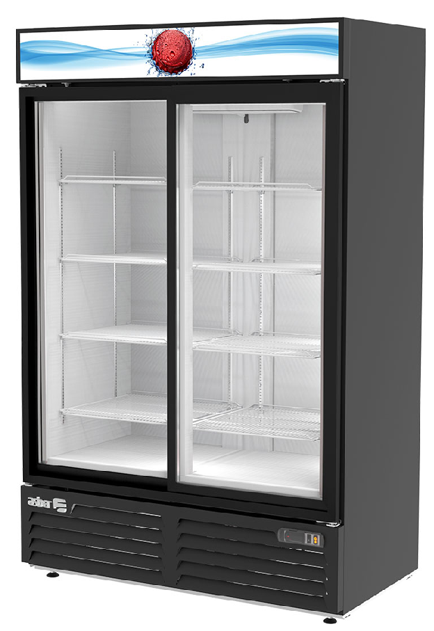 Refrigerador 2 Puertas de Cristal Deslizables ASBER ARMD-37-SD HC Color Negro