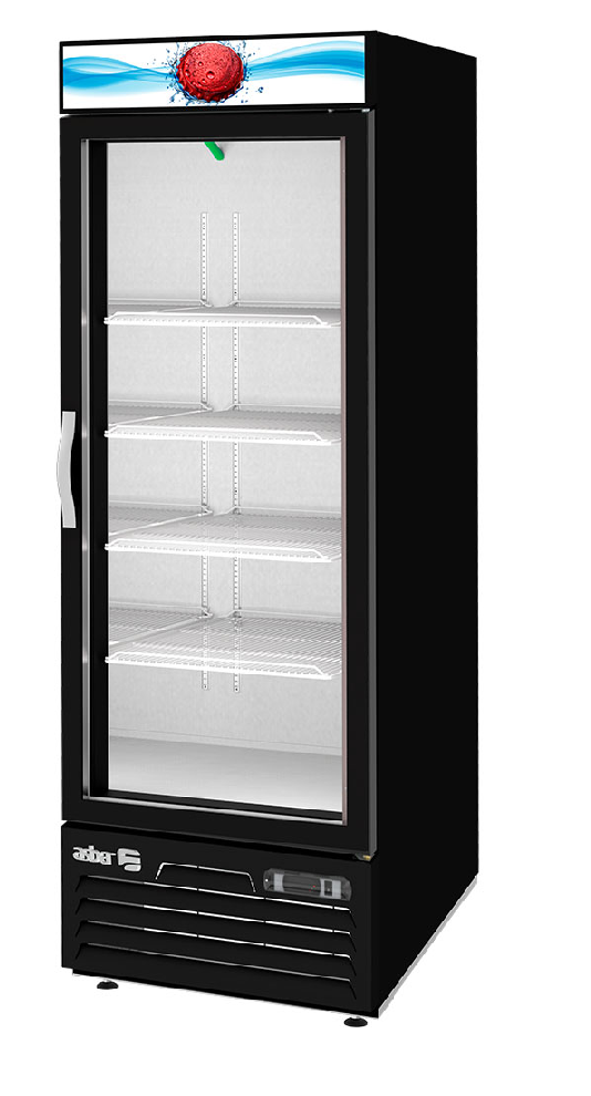 Conservador de Congelados 23' 1 Puerta de Cristal Asber AFMD-23-HC Color Negro