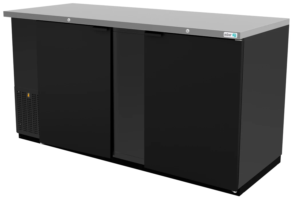 Refrigerador Contra Barra Asber 2 Puertas Rigidas Acero Inoxidable Asber ABBC-68