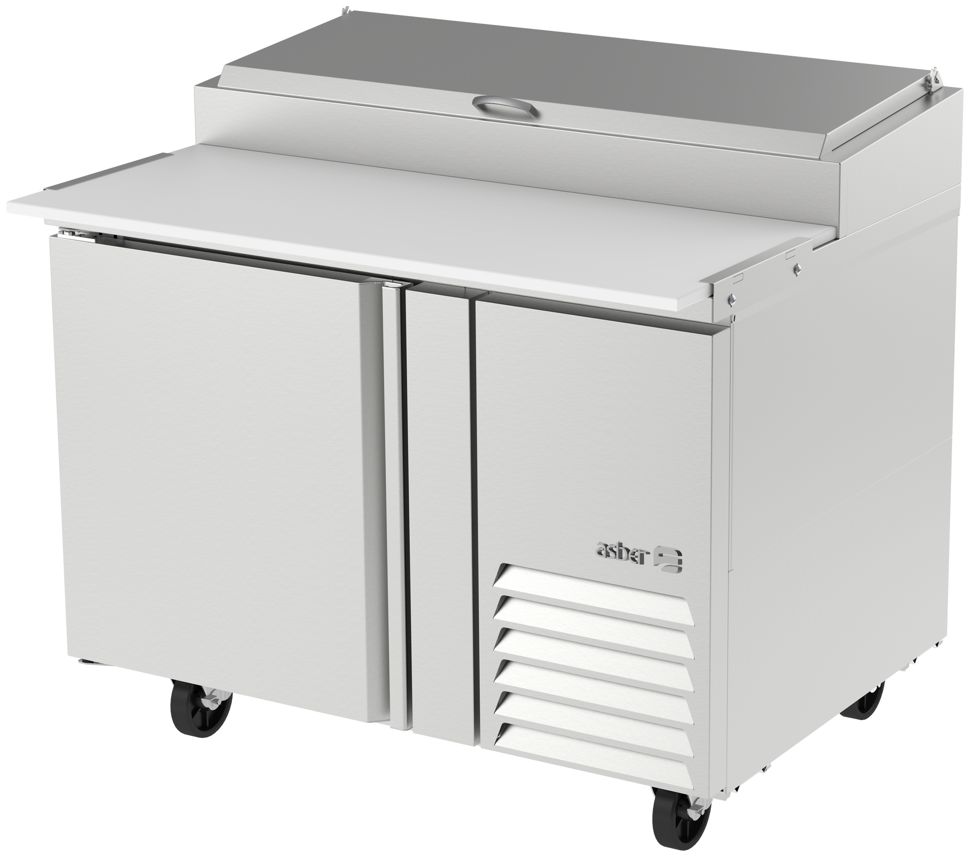 Mesa Refrigerada para Preparación de Pizza con 6 Espacios 1 Puerta Acero Inoxidable APTP-46-HC