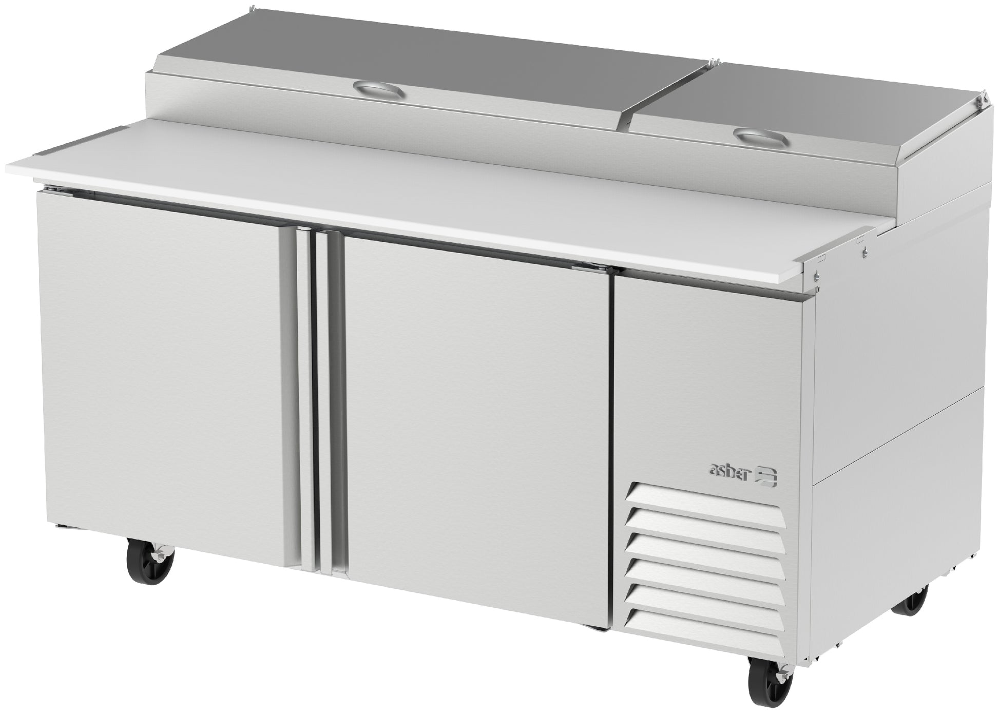 Mesa Refrigerada para Preparación de Pizza con 9 Espacios 2 Puertas Acero Inoxidable APTP-67 HC