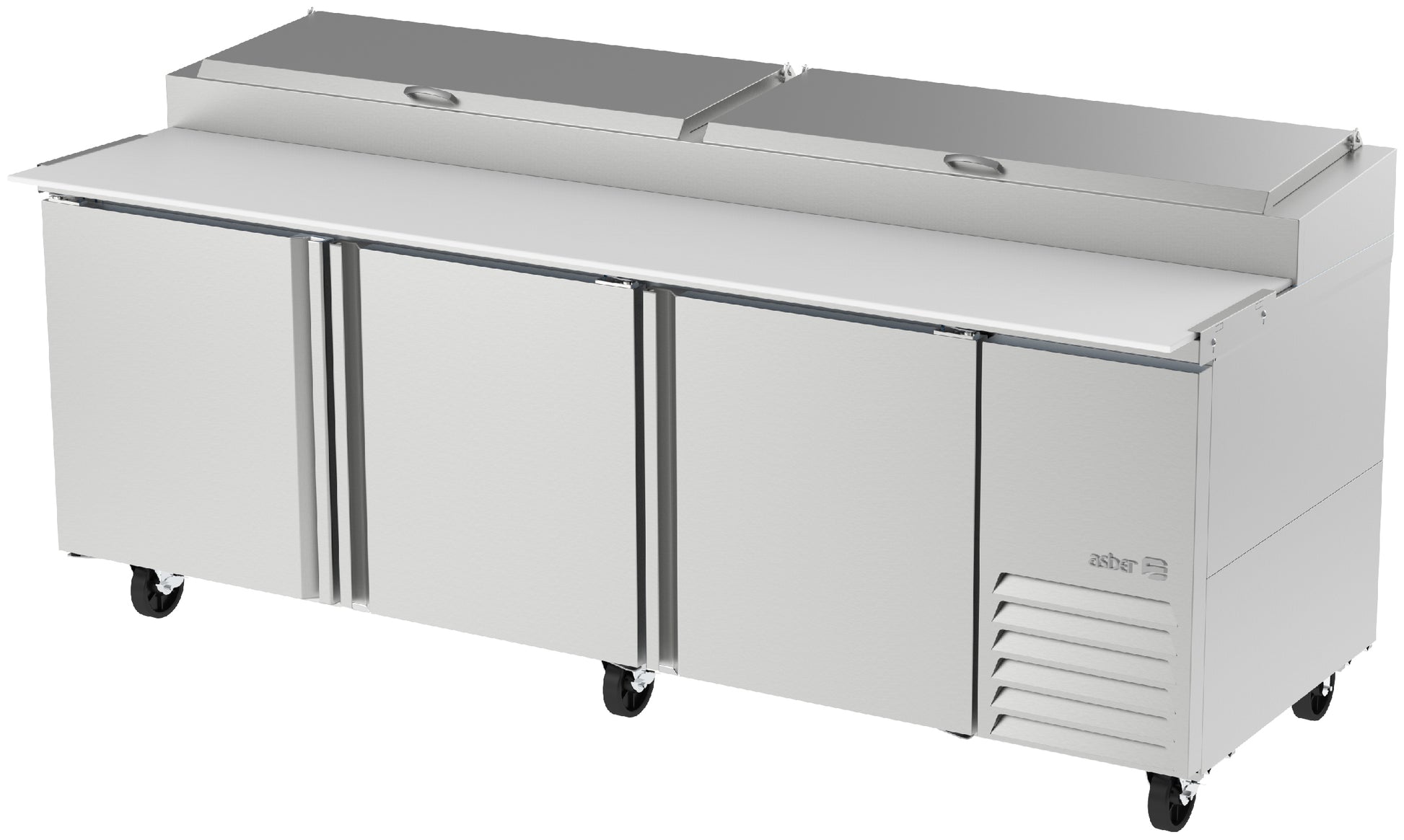 Mesa Refrigerada para Preparación de Pizza con 12 Espacios 3 Puertas Acero Inoxidable APTP-93 HC