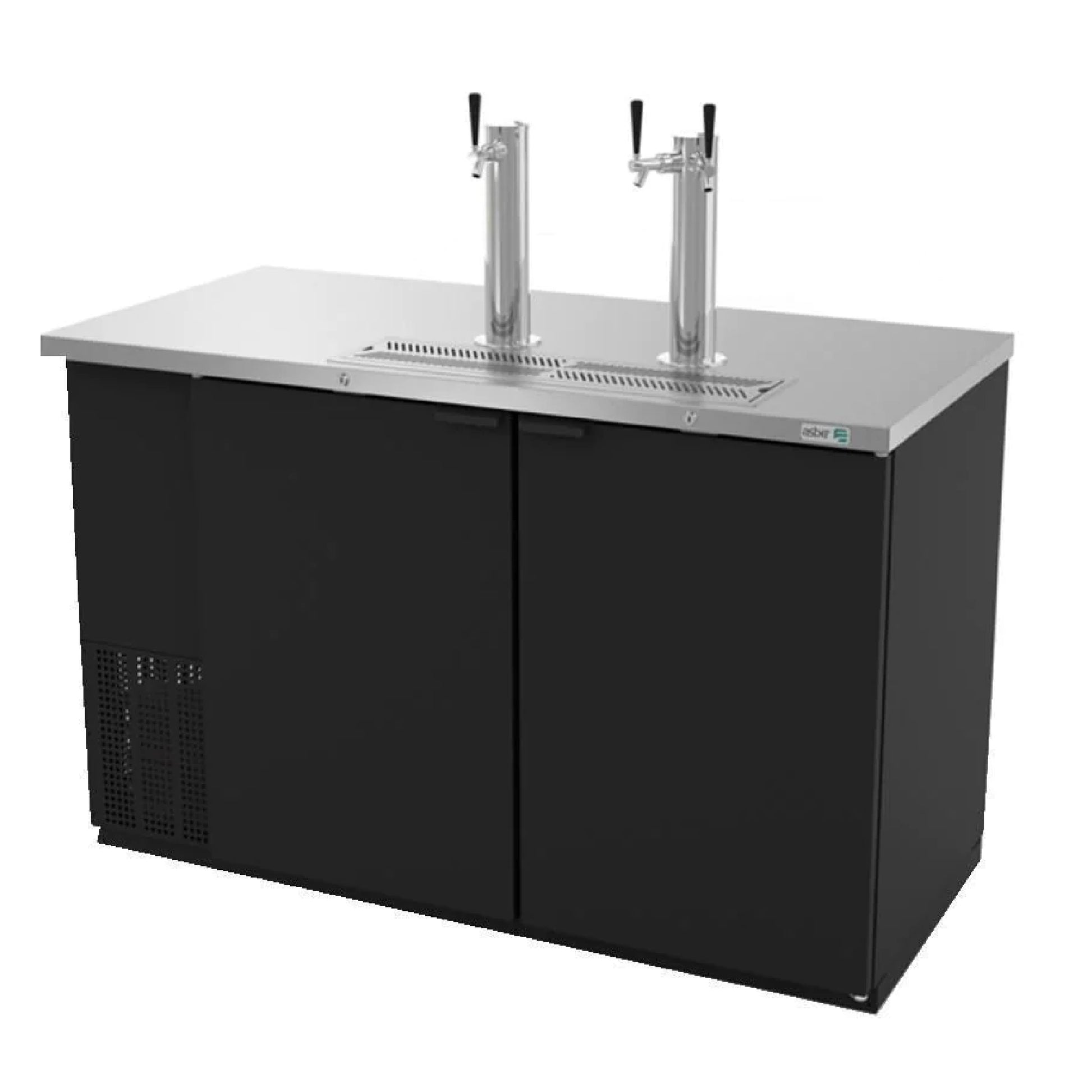 Dispensador de Cerveza Refrigerado Acero Inoxidable 2 Torres 3 Despachadores con Cerradura en Puertas y Luz Interior ADDC-68 HC