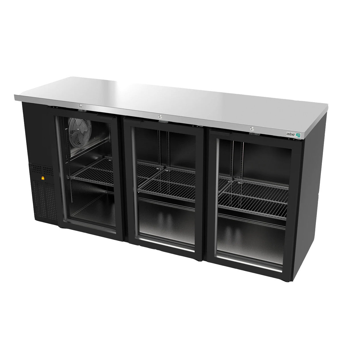 Refrigerador Contra-Barra Asber 3 Puertas Solidas con Cerradura en Puertas y Luz Interior ABBC-24-72-G HC