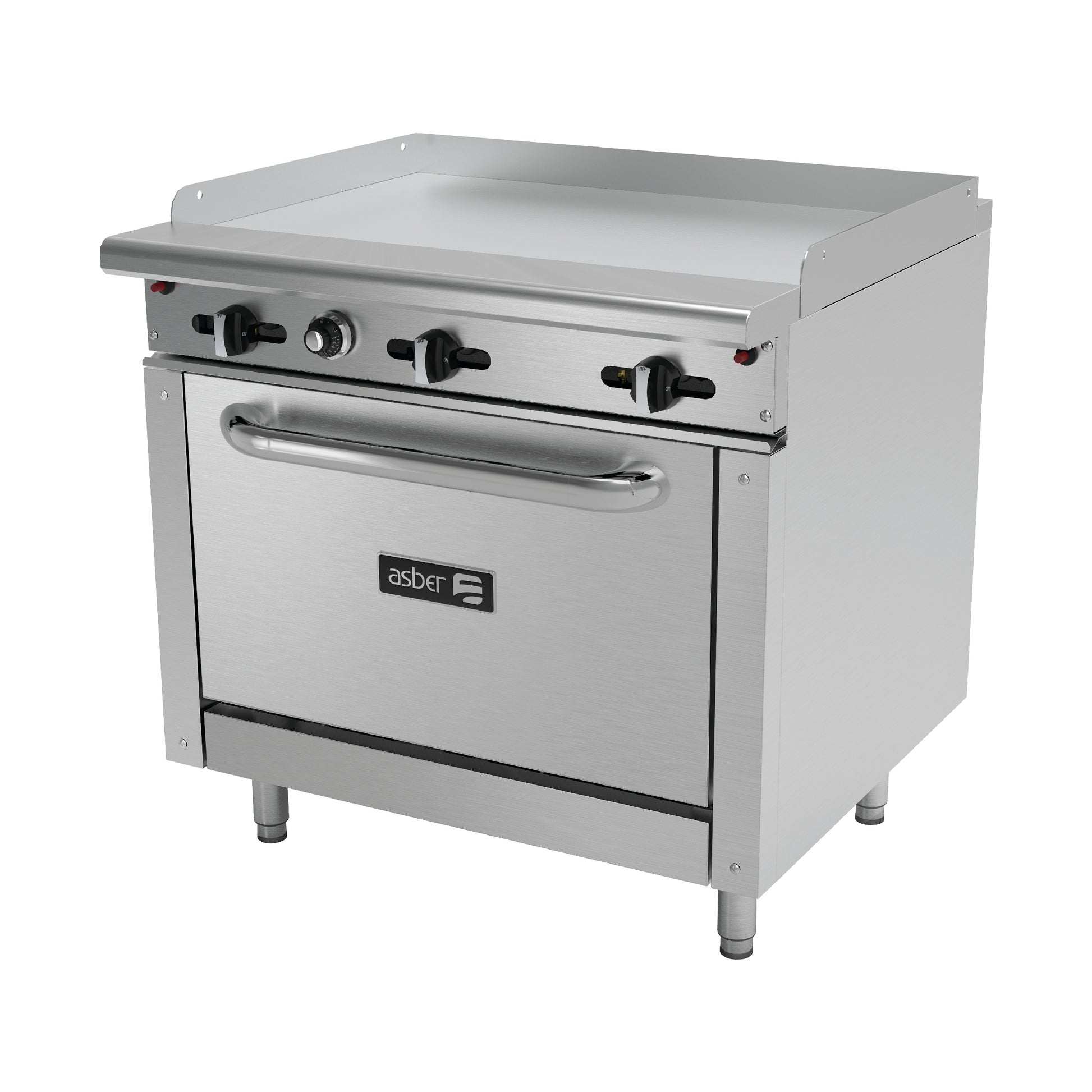 Estufa con Plancha y Horno 3 Quemadores Asber AER-G36-36-H