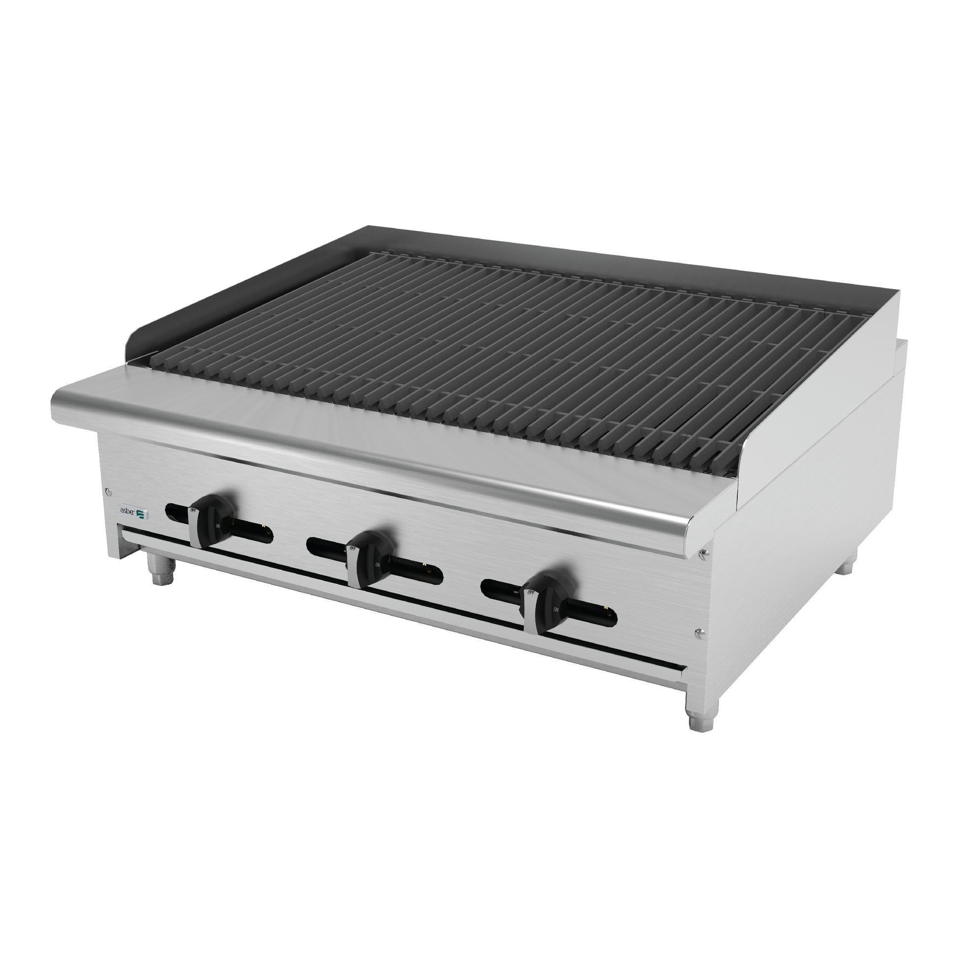 Asador a Gas - Piedra Volcánica 36" Acero Inoxidable Asber AECRB-36