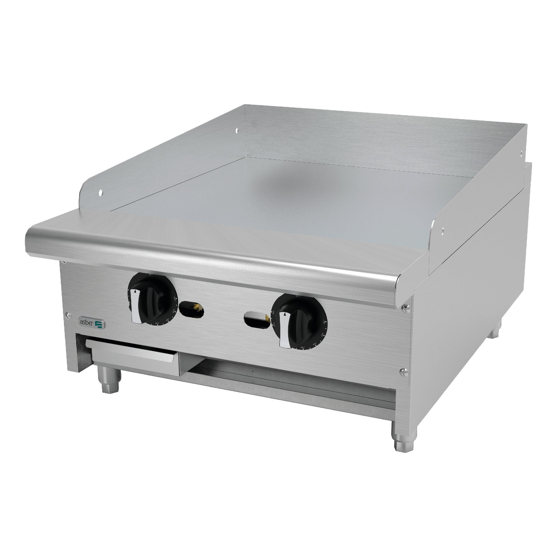 Plancha Lisa Termostática 2 Quemadores Tipo U Teriyaki Teppanyaki Asber AETG-24-H