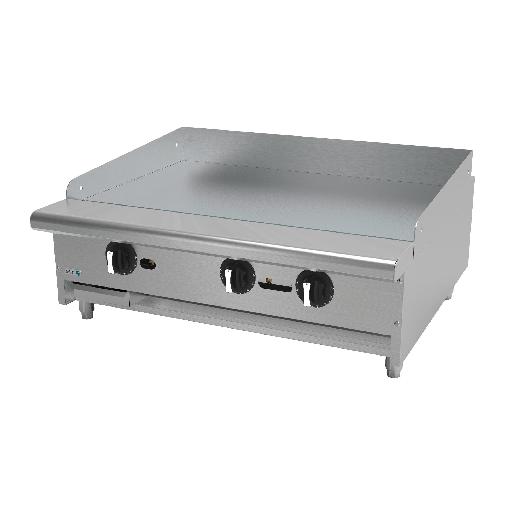 Plancha Lisa Termostática 3 Quemadores Tipo U Teriyaki Teppanyaki Asber AETG-36-H