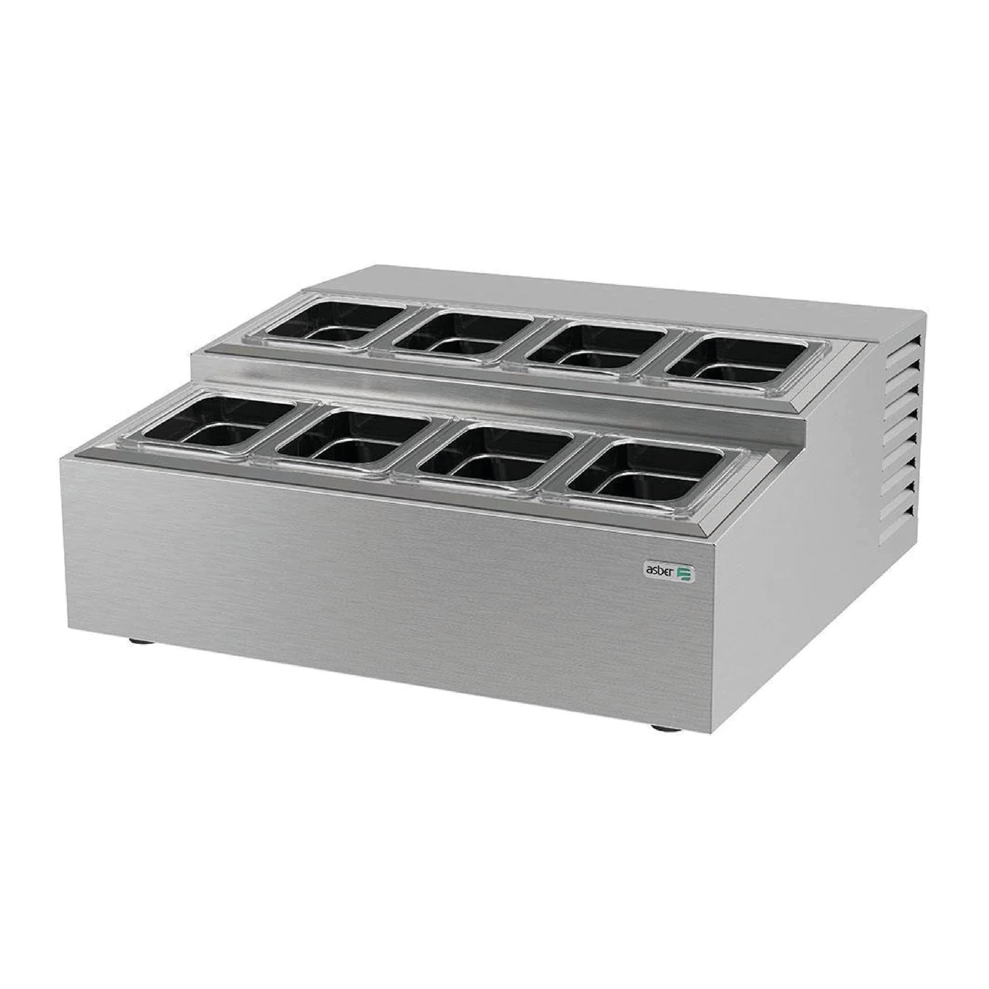 Topping Refrigerado Sobre Mostrador 115V Acero Inoxidable Asber ATC-4+4