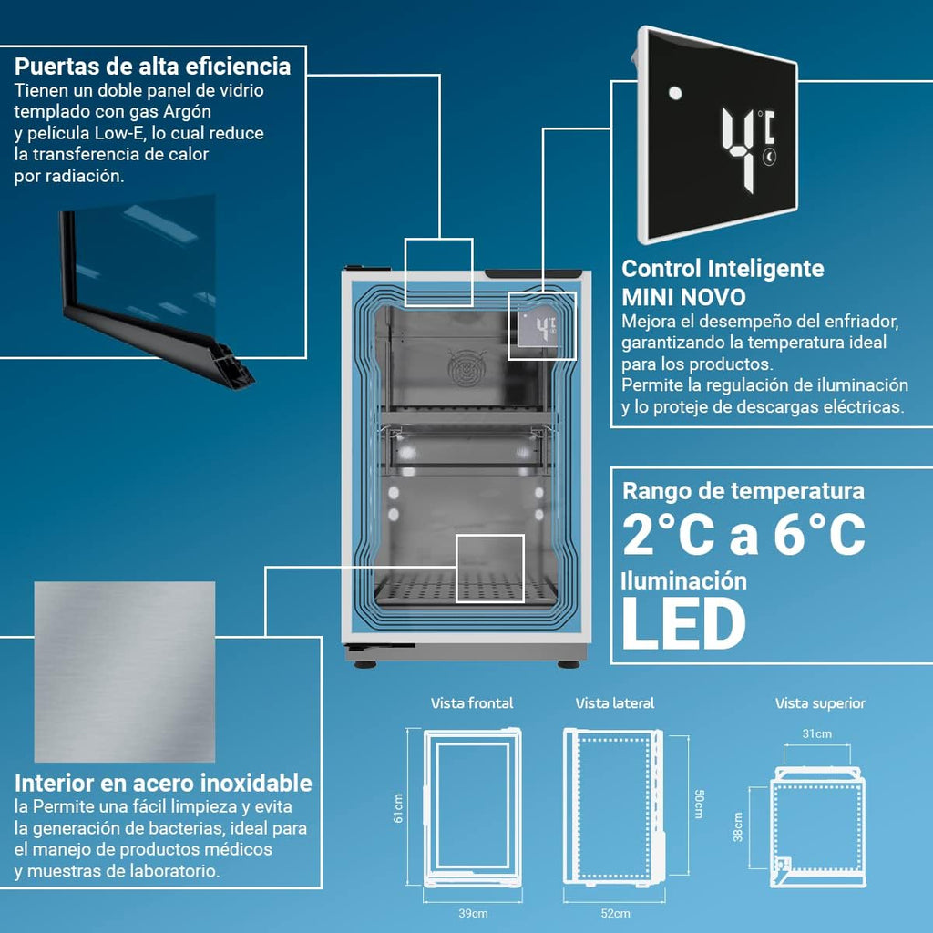 Enfriador Médico Acero Inox. SIN Cerradura Imbera VMC01-M1