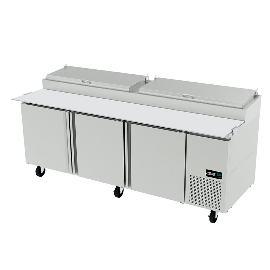 MESA REFRIG. DE PREP. - PIZZAS. TABLA DE CORTE DE 18"