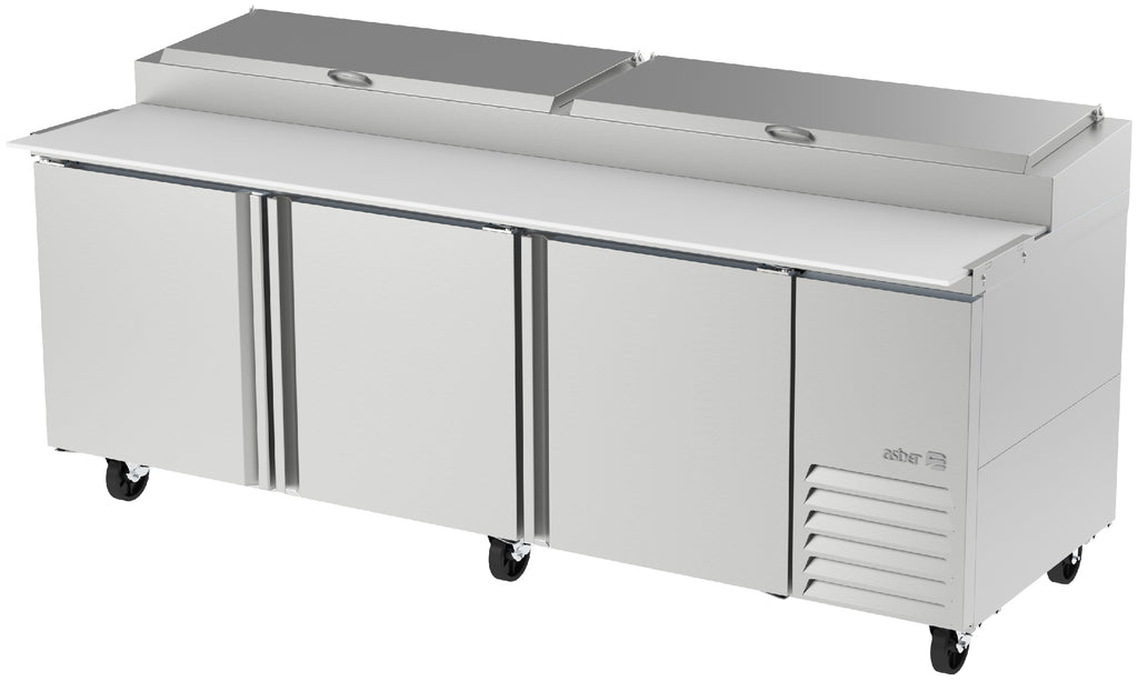MESA REFRIG. DE PREP. - PIZZAS. TABLA DE CORTE DE 19". 4 CAJONES + 1 PUERTA. PREMIUM LINE. NUEVO LANZAMIENTO. PRECIO EN PROMOCIÓN