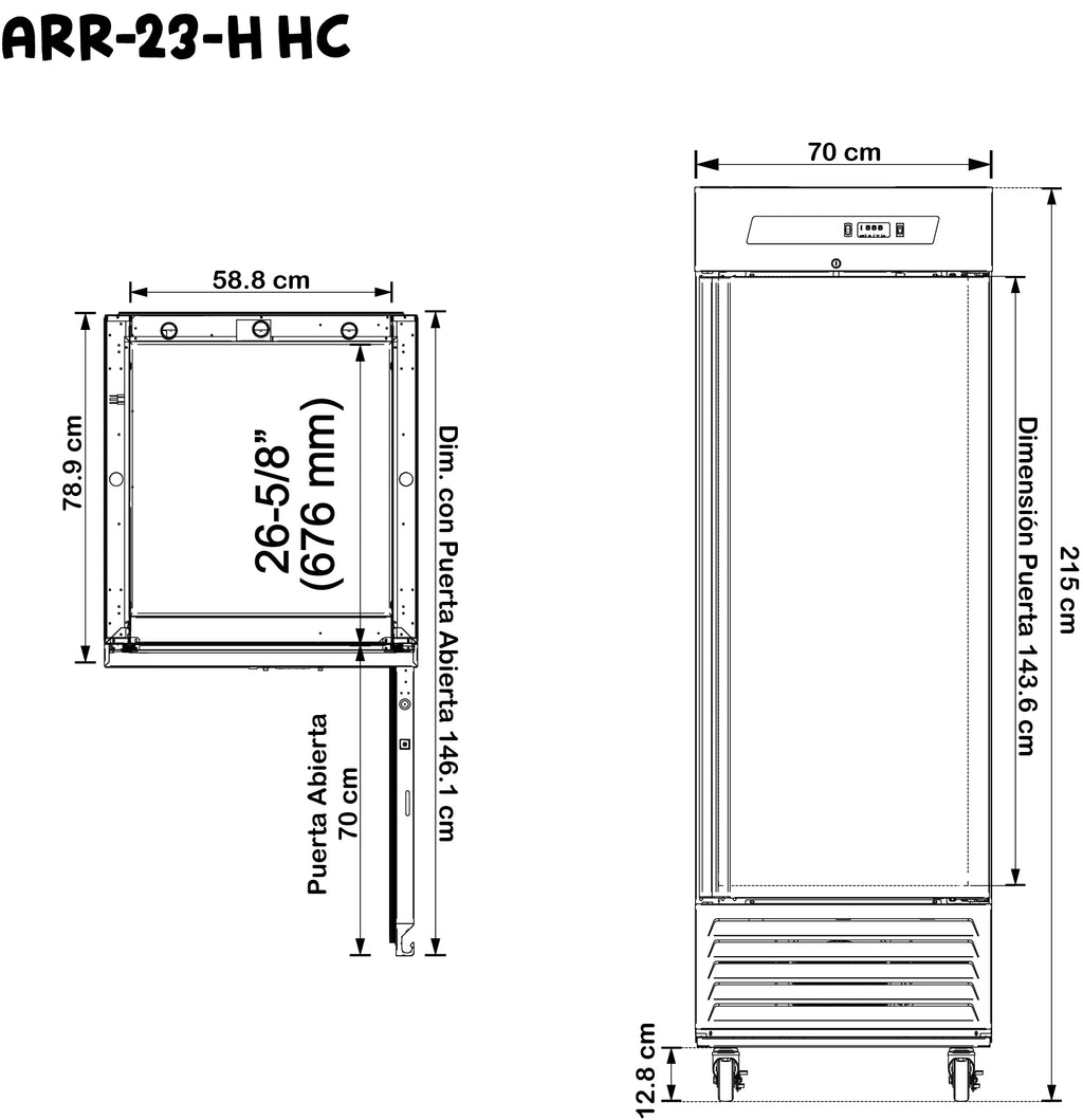 REFRIGERADOR 1 CUERPO - 1 PUERTA SOLIDA. PROFESSIONAL LINE