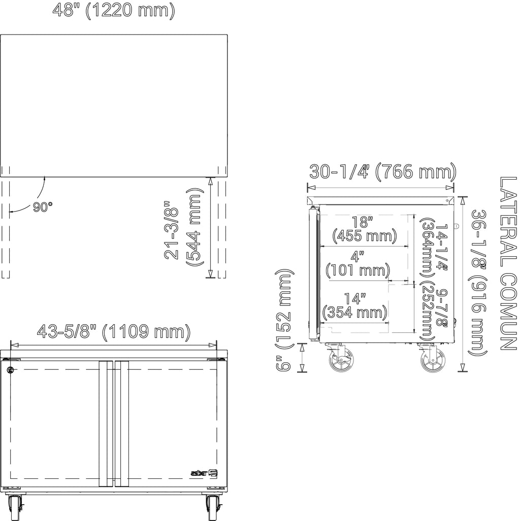 MESA REFRIG. BAJO MOSTRADOR - 2 PUERTAS. PREMIUM LINE. NUEVO LANZAMIENTO. PRECIO EN PROMOCIÓN