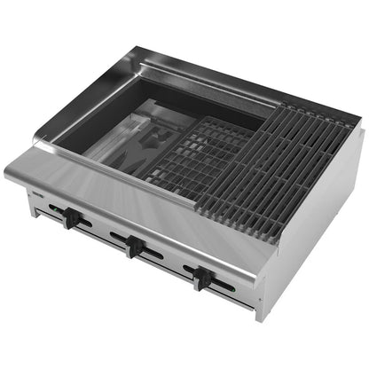 ASADOR A GAS CON CERCHA PERIMETRAL - PIEDRA VOLCANICA. RESTAURANT LINE