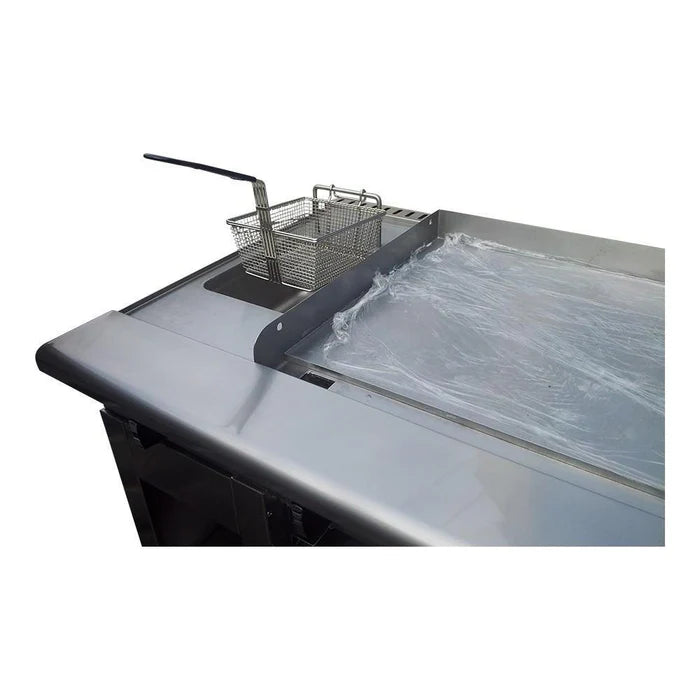 4 FUEGOS ABIERTOS + ASADOR 12" + PLANCHA 24" + HORNO+ GRATINADOR + FREIDORA. COMMERCIAL LINE