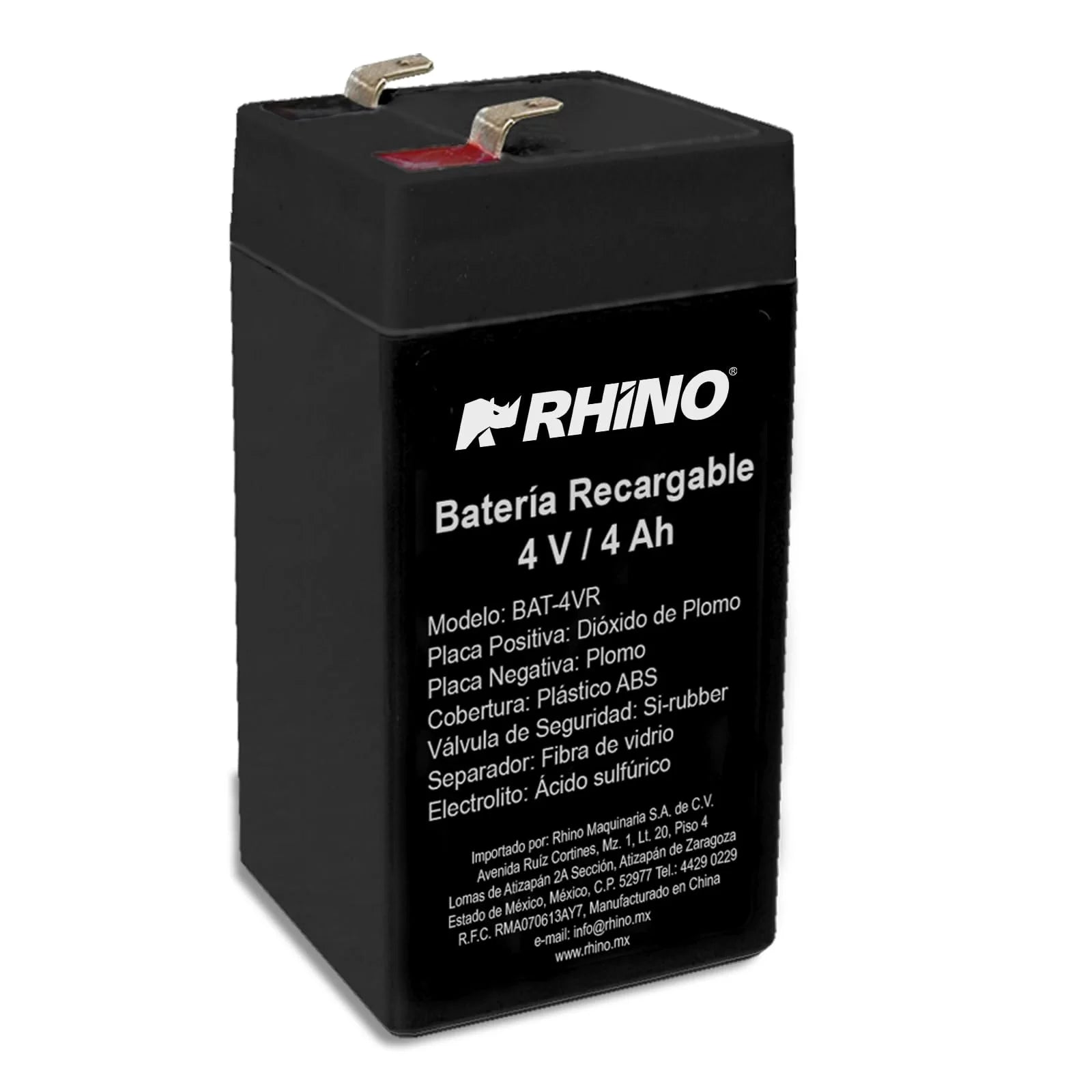 Bateria Recargable 4V / 4Ah Rhino BAT-4VR