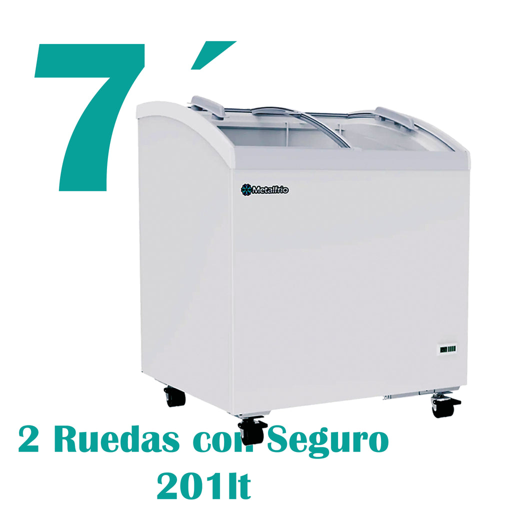 Congelador Horizontal Puerta Cristal Curvo 7fts Metalfrío CHC-200