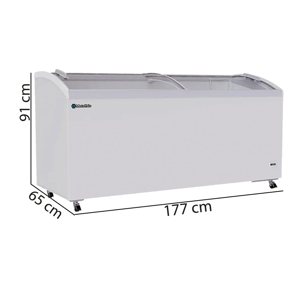 Congelador Horizontal Puerta Cristal Curvo 21fts Metalfrío CHC600