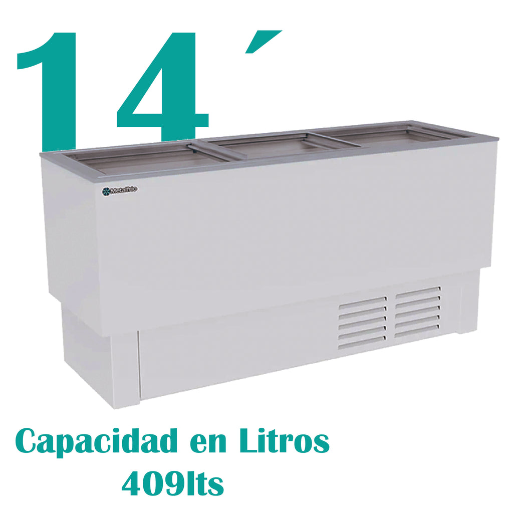 Congelador Horizontal Puerta Cristal Plano 17fts Metalfrío CHV15