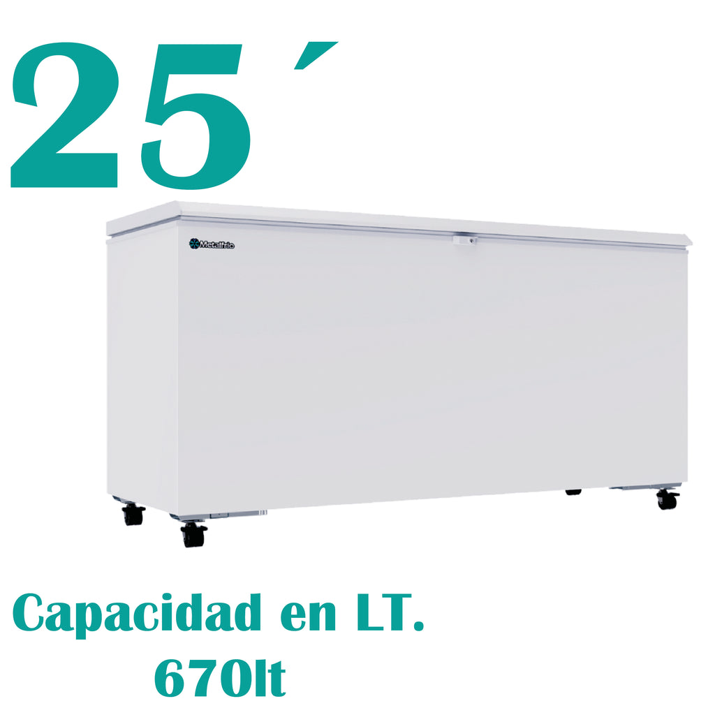 Congelador Horizontal 1 Tapa Cofre 25fts Metalfrío CPC25