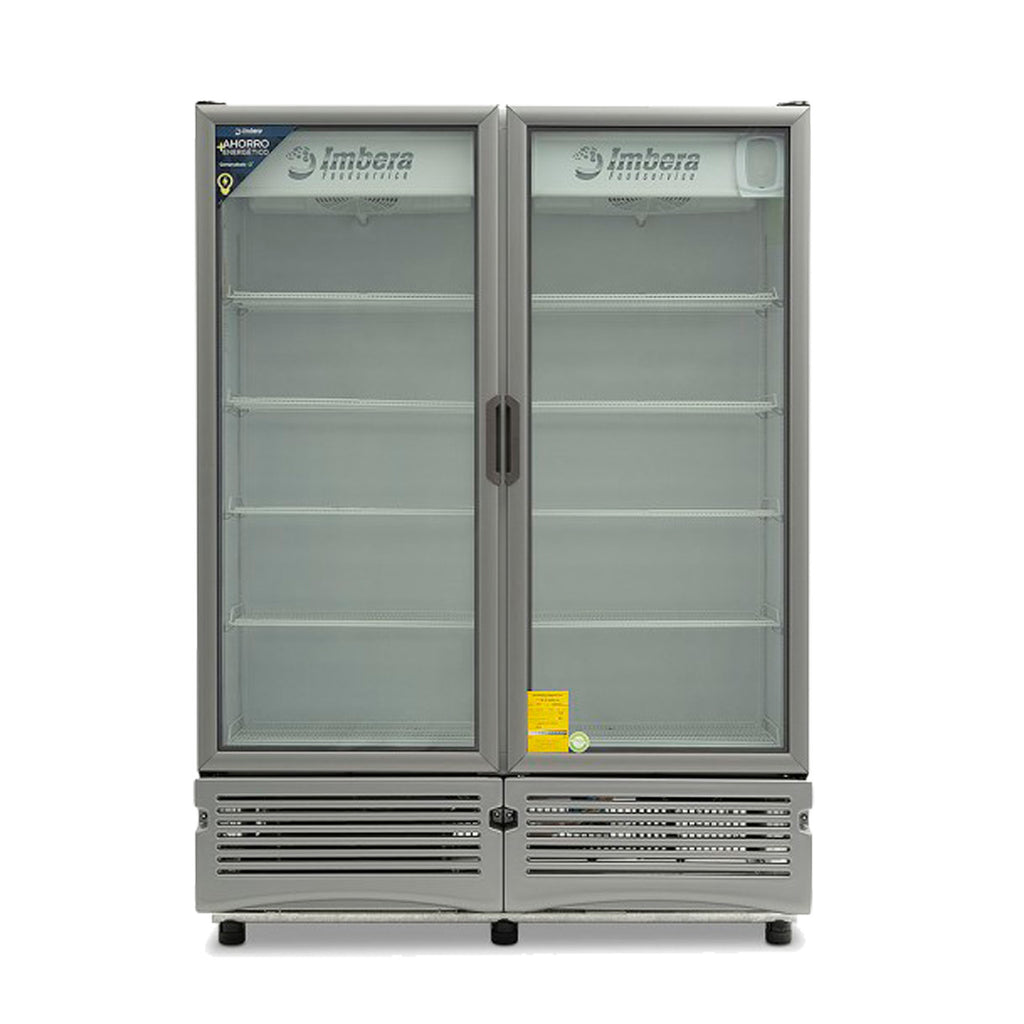 Refrigerador Vertical 2 Puertas Cristal Luz Led 115V. 1/2 HP Imbera G342 2P