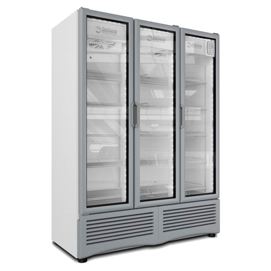 Refrigerador Vertical 3 Puertas Cristal Luz Led 115V. Imbera G342 3P