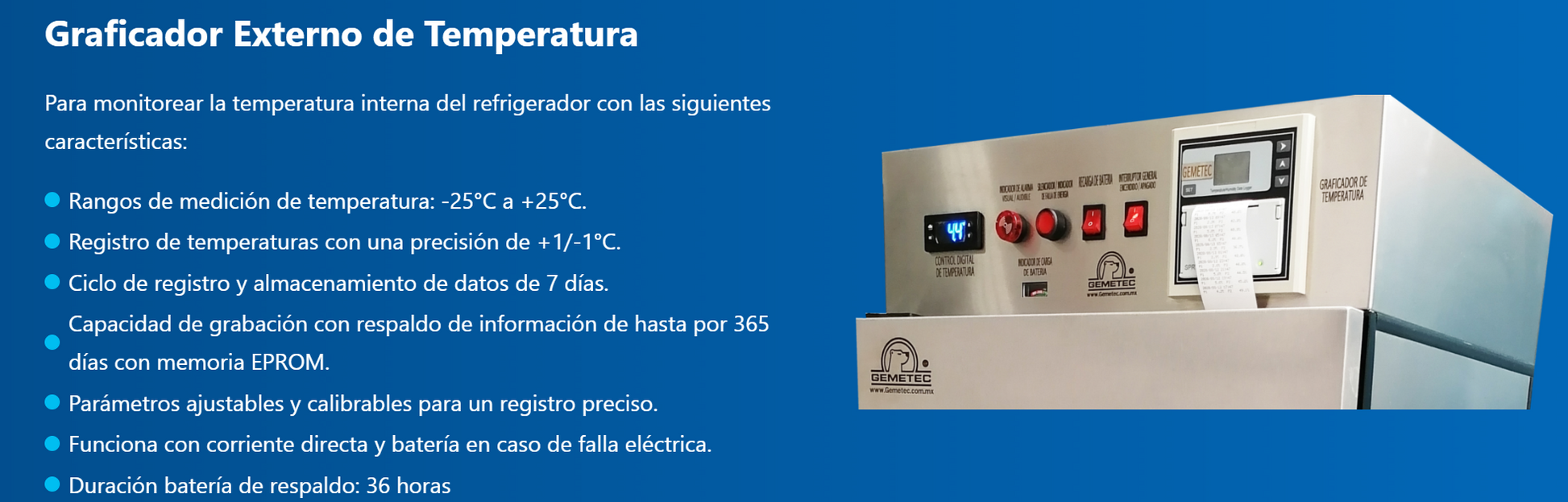 Refrigerador para Vacunas de 12 pies - RV-12 GEMETEC | GRAFICADOR | CONGELADOR