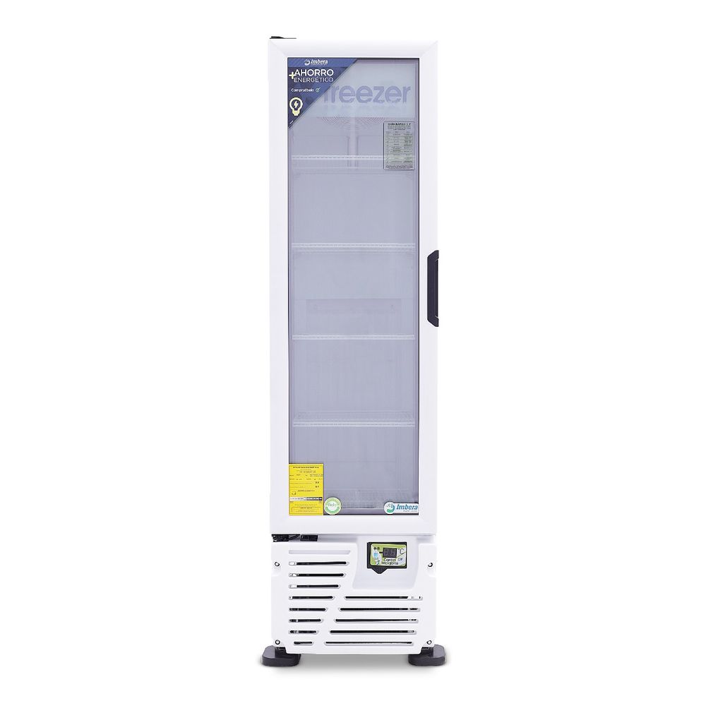 Congelador Vertical 1 Puerta Cristal 8 Pies Luz Led 1/3 HP Imbera Vfs08