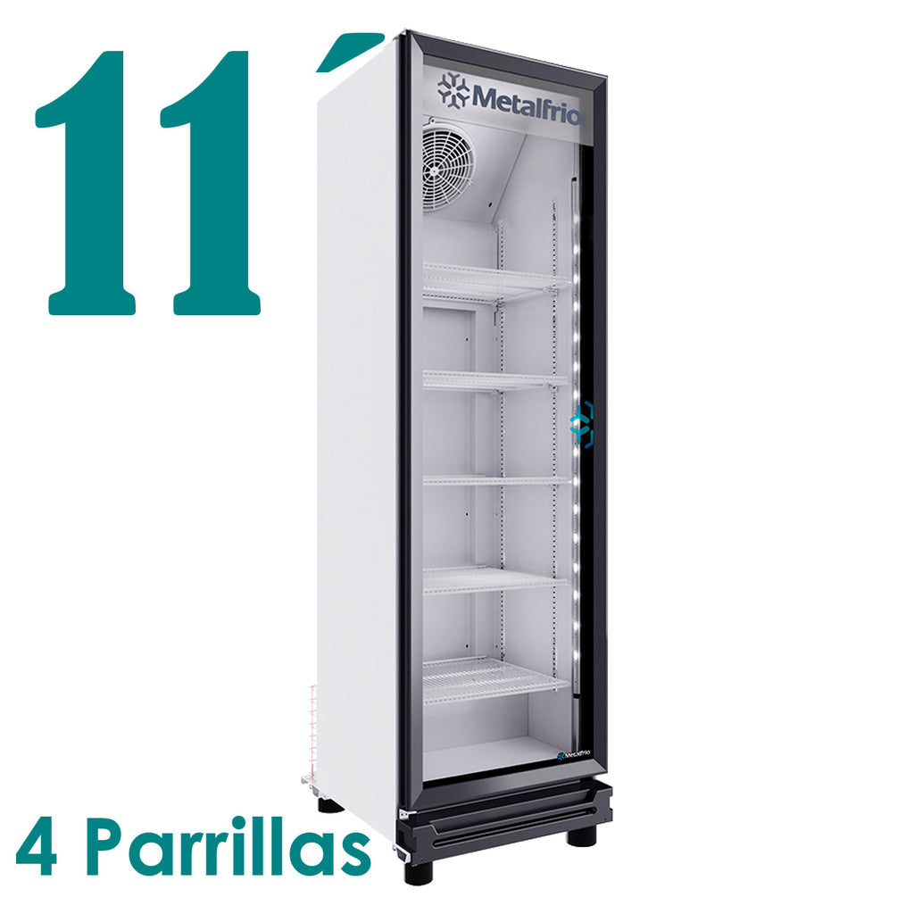 Refrigerador Vertical Full Glass 1 Puerta Cristal 10fts Metalfrío RB100