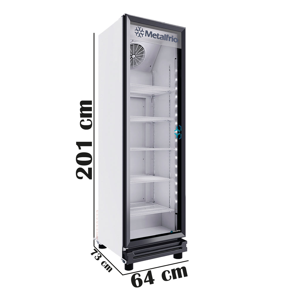 Refrigerador Vertical Full Glass 1 Puerta Cristal 12fts Metalfrío RB410