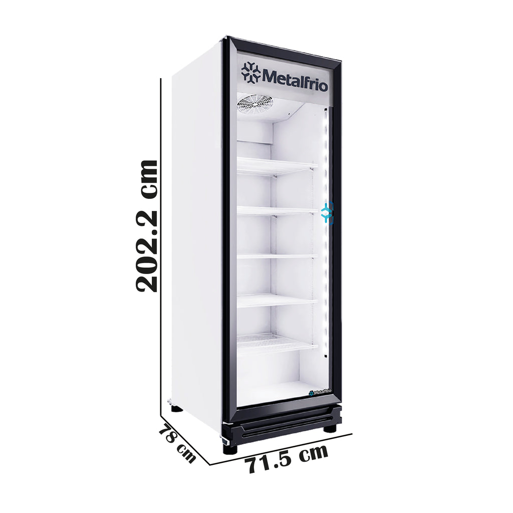 Refrigerador Vertical Full Glass Door 1 Puerta Cristal 21fts Metalfrío RB470