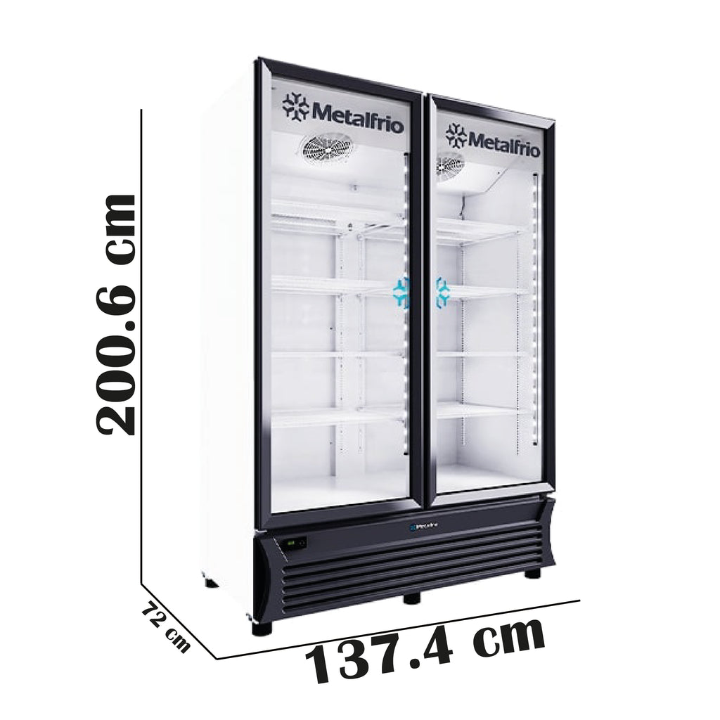 Refrigerador Vertical 2 Puertas Cristal 42fts Metalfrío RB800