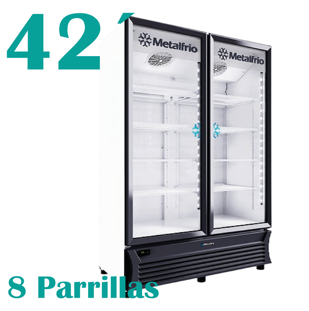 Refrigerador Vertical 2 Puertas Cristal 42fts Metalfrío RB800