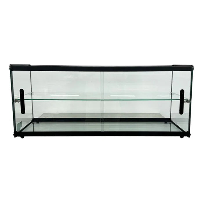 Vitrina Exhibidora Neutra Cristal Recto con dos niveles y un entrepaño, Capacidad 65 L. Peso 17 Kg. MIGSA ZW-65