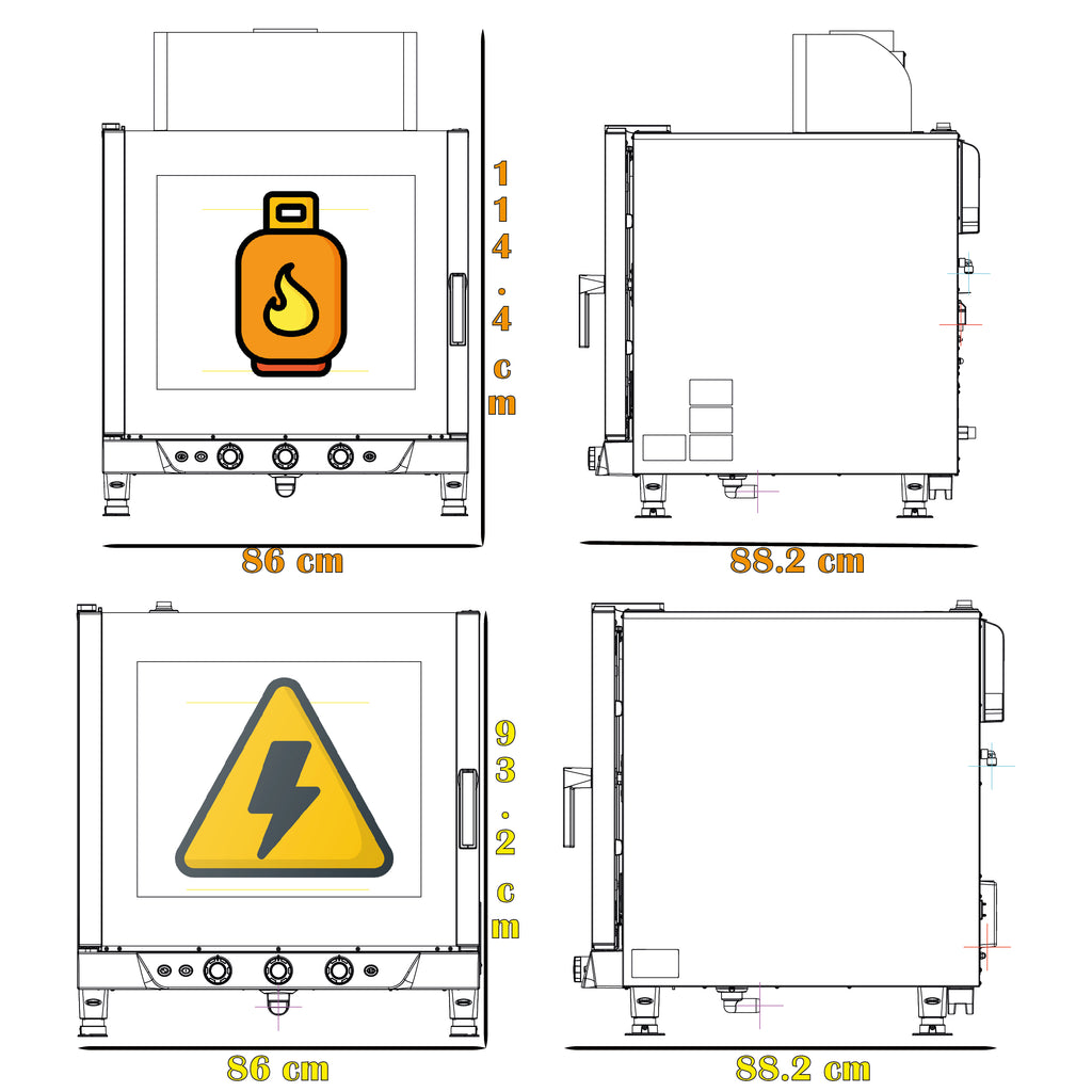 Horno de Convección Manual Bakerlux Unox 5 Charolas XB613G-AL