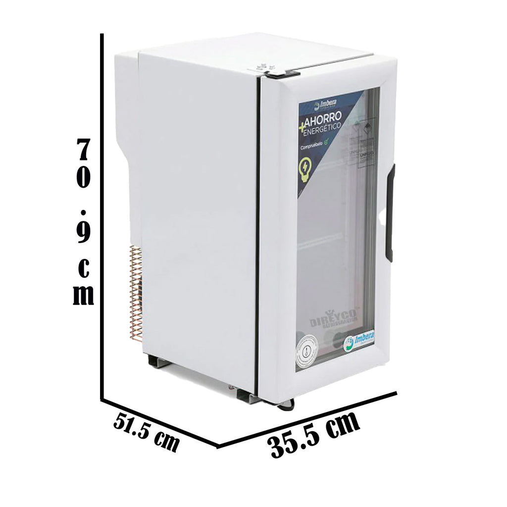 Congelador Vertical 1 Puerta Cristal 1.5 Pies Luz Led 1/8 HP Imbera Vf1.5