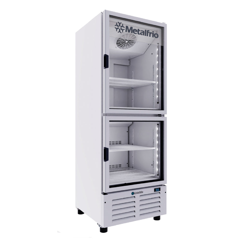 Refrigerador Hibrido Dual 2 Puertas De Cristal Metalfrio VFH20