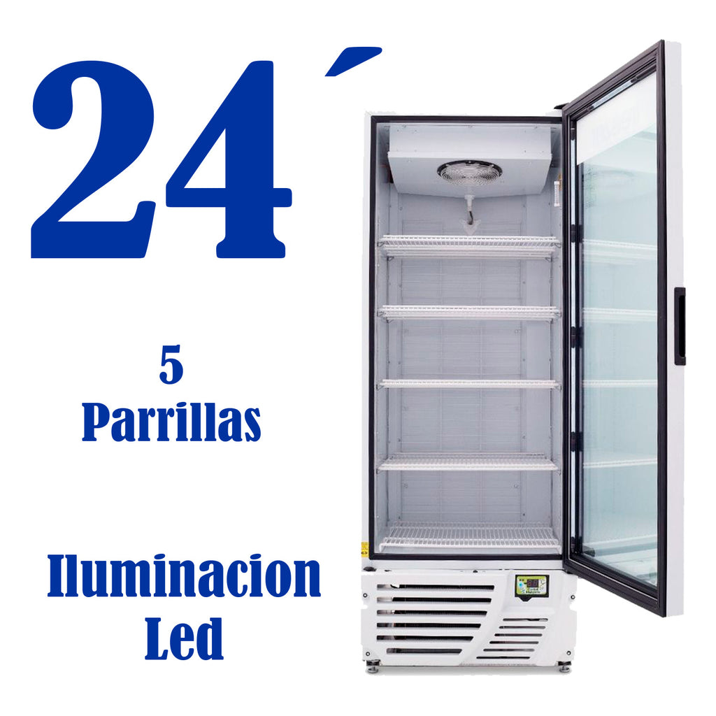 Congelador Vertical 1 Puerta Cristal 24 Pies Luz Led 3/4 HP Imbera Vfs24