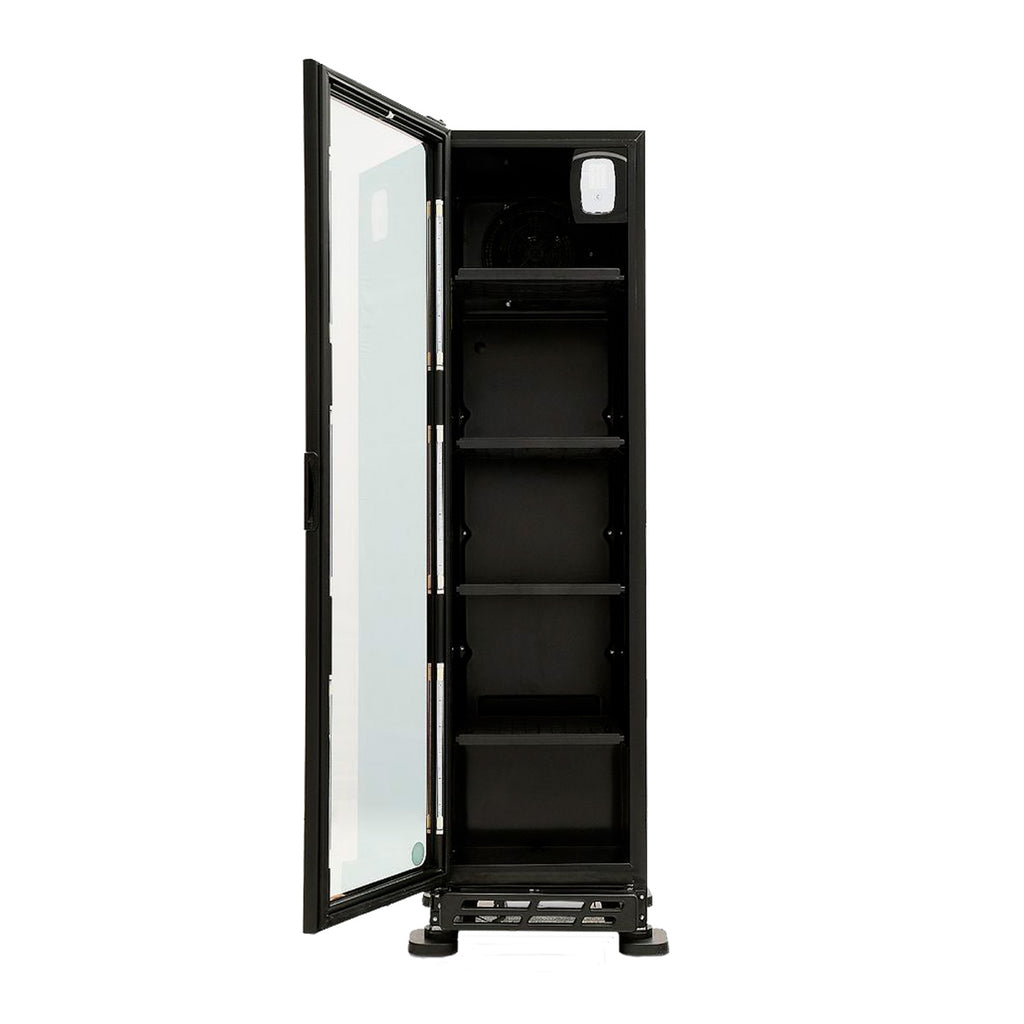 Refrigerador Vertical Cobalt Puerta Cristal Luz Led 9 Pies 1/4 HP mbera VL100 C