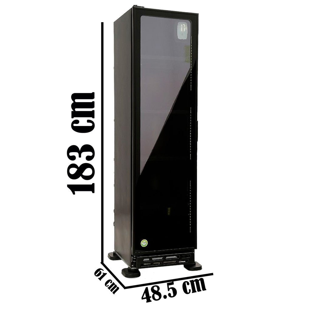Refrigerador Vertical Cobalt Puerta Cristal Luz Led 9 Pies 1/4 HP mbera VL100 C