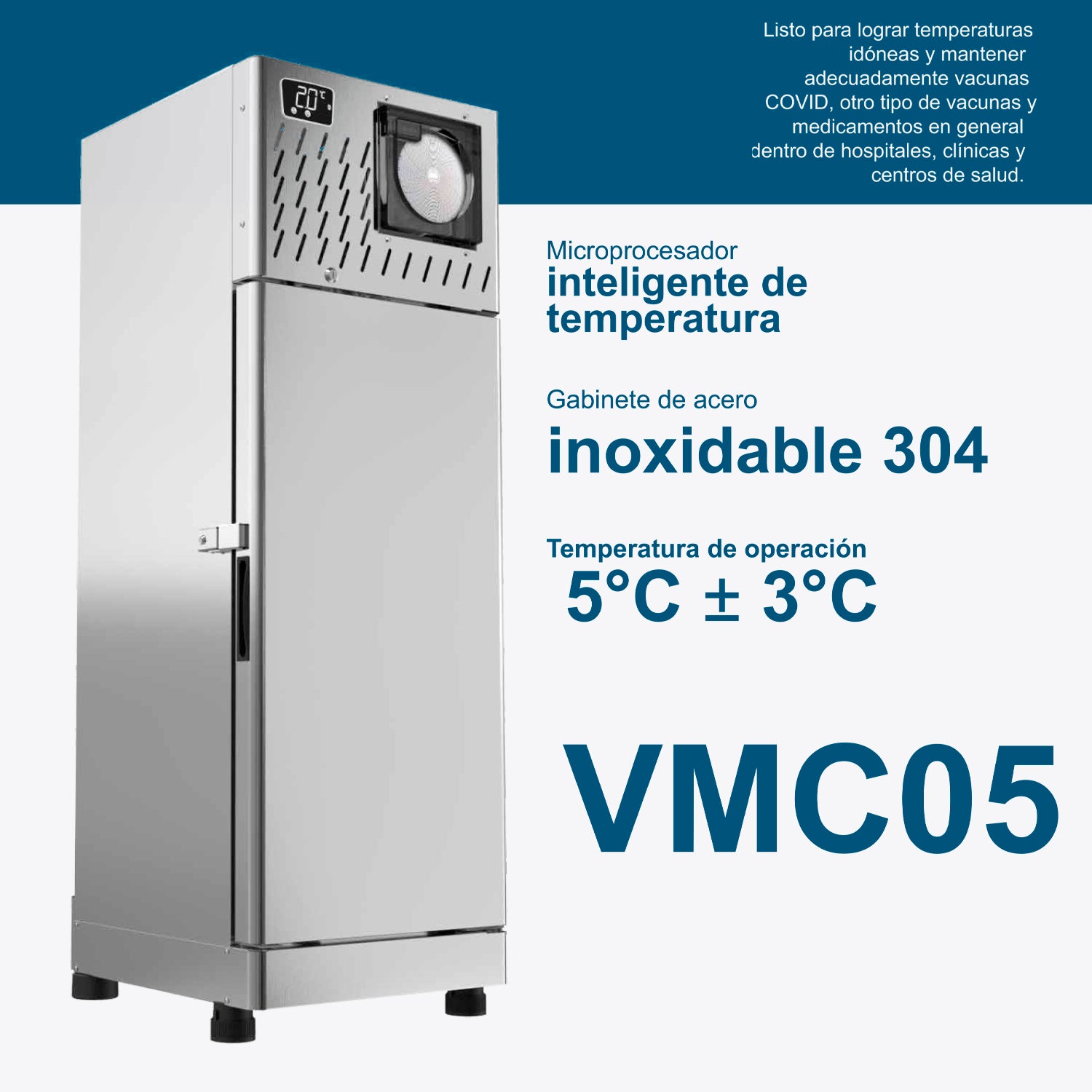 Refrigerador médico para hospitales VMC05-M1 | GRAFICADOR | CONGELADOR