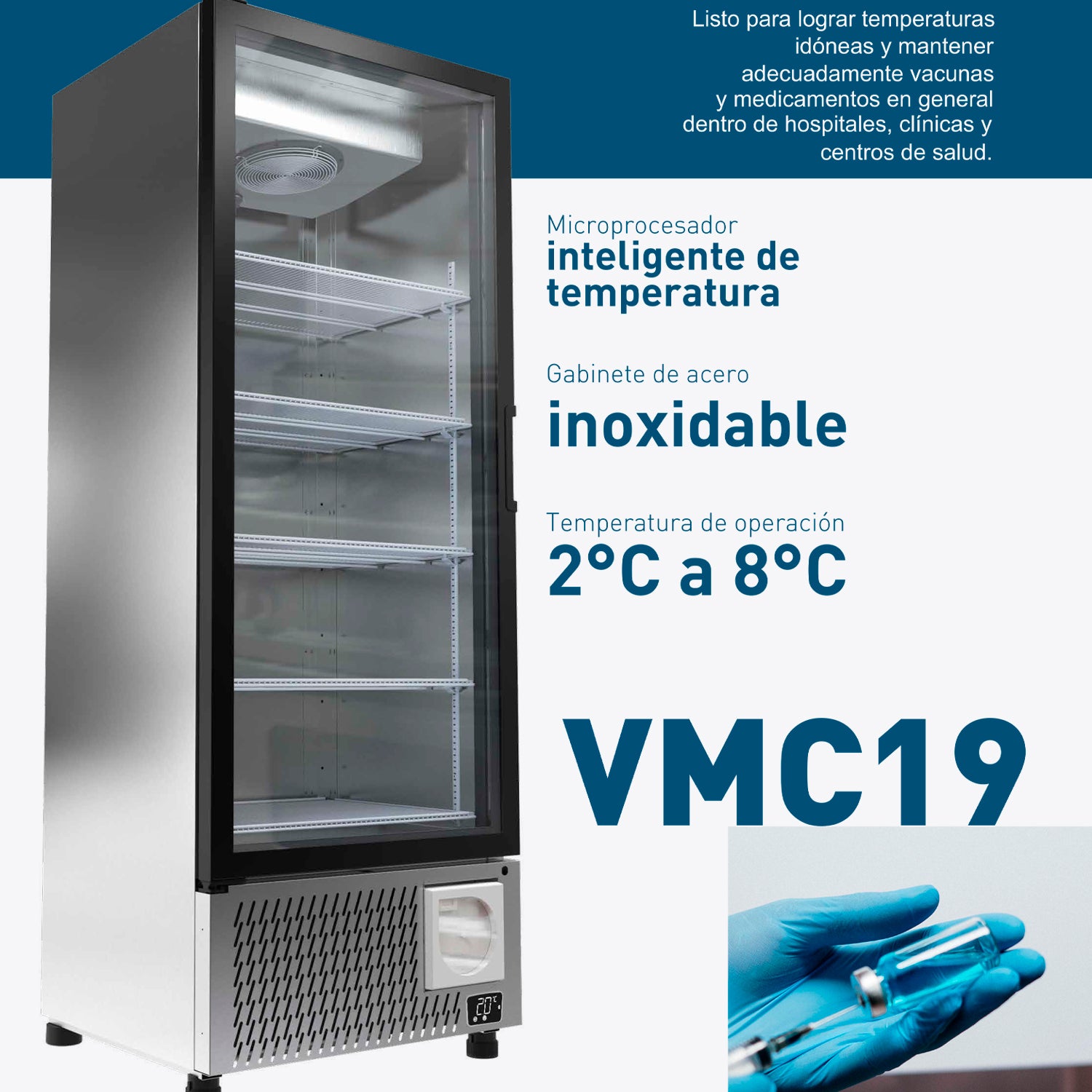 Refrigerador médico para laboratorios VMC19B -M1 CON GRAFICADOR