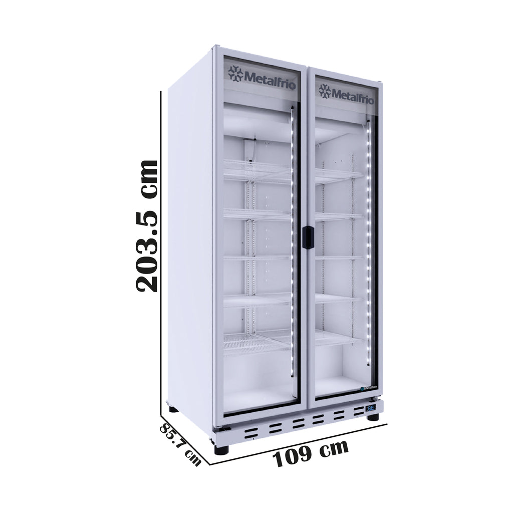 Refrigerador Cervecero Full Glass 2 Puertas Cristal 38fts Metalfrío VN100