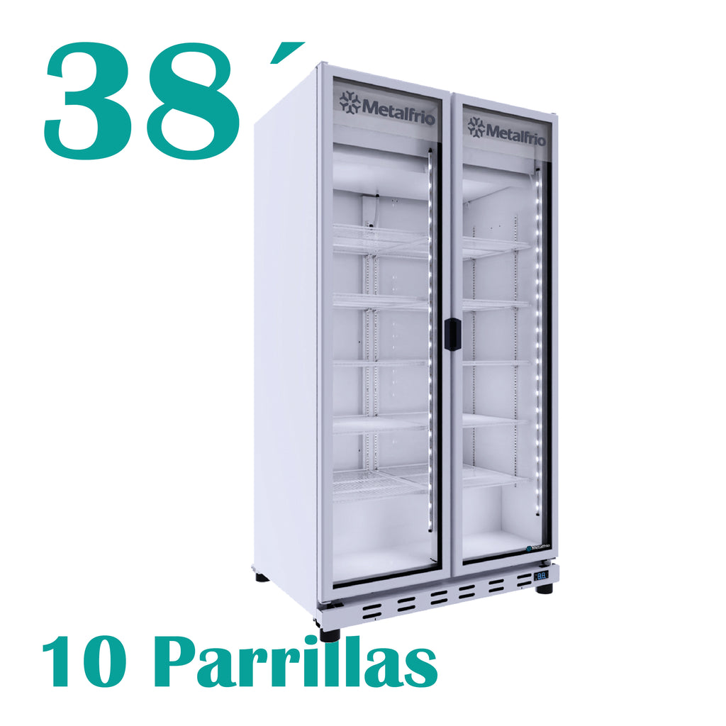 Refrigerador Cervecero Full Glass 2 Puertas Cristal 38fts Metalfrío VN100