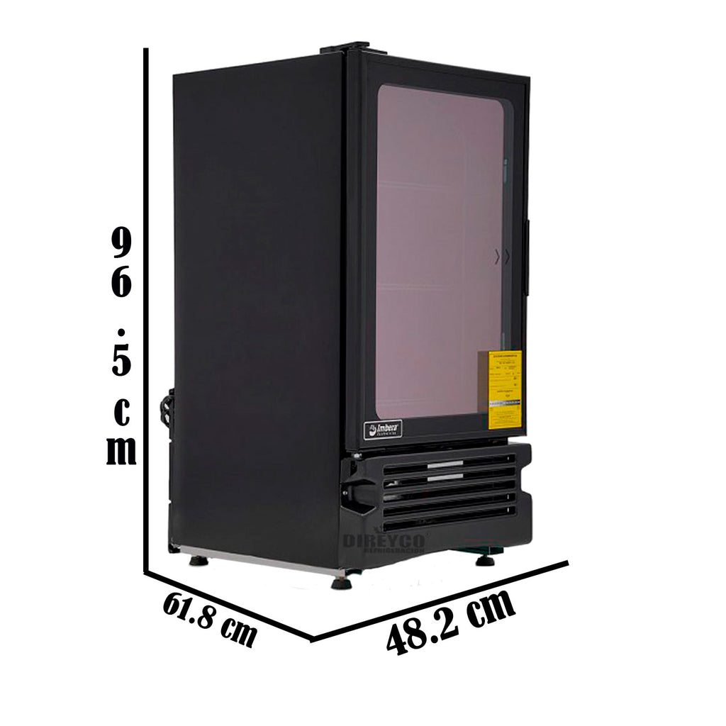 Refrigerador Vertical Cobalt 1 Puerta Cristal Luz Led 115V. 1/6 HP Imbera Vr04C